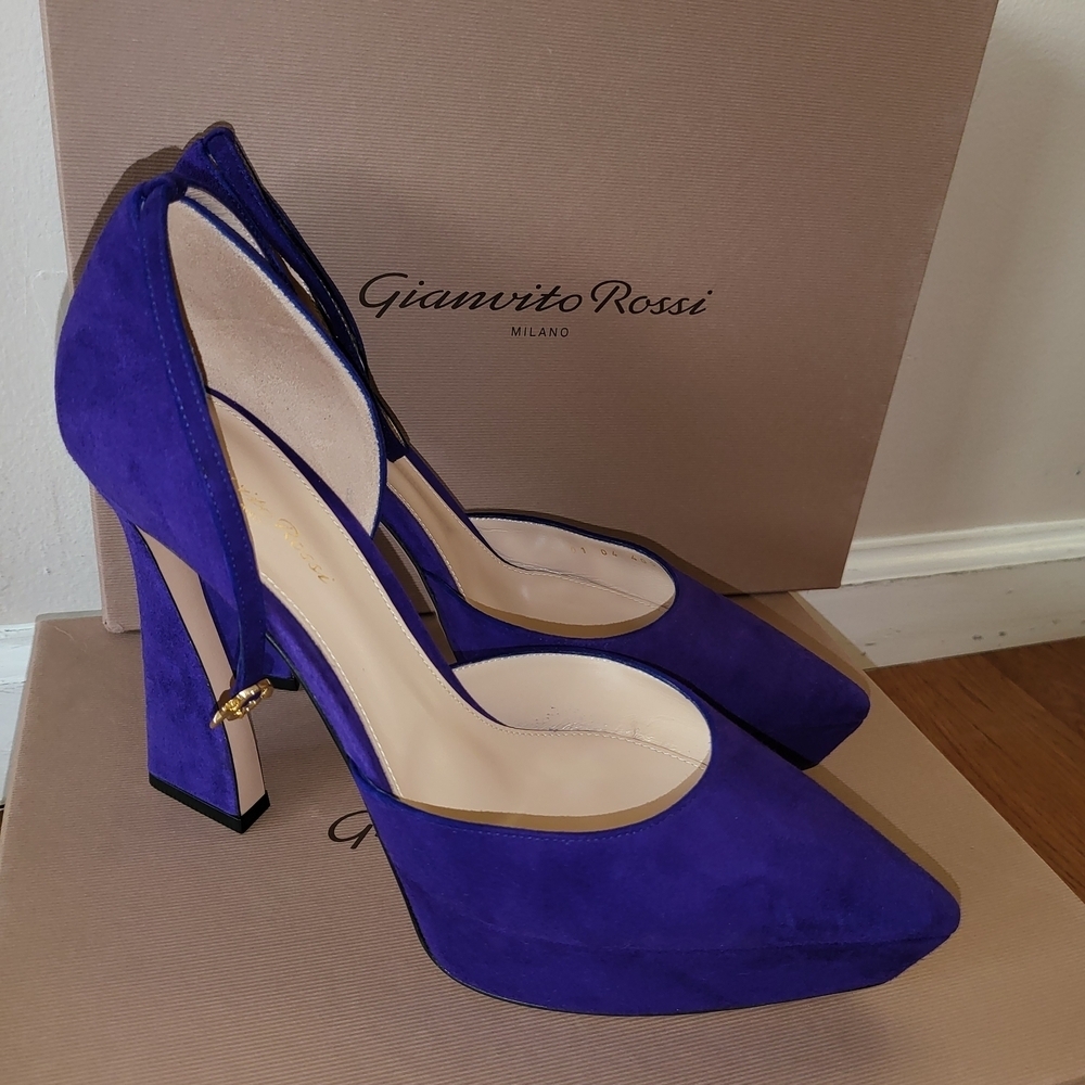 Gianvito Rossi Purple Suede Women's Heels